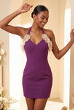 Robe de fin d’année Bodycon Bodycon Body Neck, col nu, lacets et volants