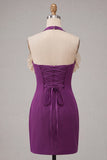 Robe de fin d’année Bodycon Bodycon Body Neck, col nu, lacets et volants