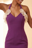 Robe de fin d’année Bodycon Bodycon Body Neck, col nu, lacets et volants