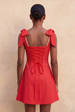 Robe de bal de la rentrée jaune clair à bretelles à perles et dentelle dans le dos