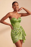 Robe de bal jaune clair bodycon Sweetheart Feins froncés Lacet arrière avec une écharpe