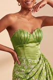 Robe de bal jaune clair bodycon Sweetheart Feins froncés Lacet arrière avec une écharpe