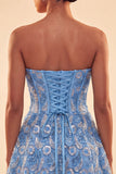 Robe de rentrée A-Line Corset vert Sweetheart Corset Sequins avec dentelle dans le dos