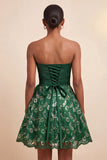 Robe de fin de bal bleu A-Line Sweetheart Shorts Back Back Homecoming avec ceinture