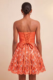 Robe de fin de bal bleu A-Line Sweetheart Shorts Back Back Homecoming avec ceinture