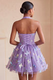Corset noir à col nu en ligne A, lacet remonté dans le dos, robe courte de rentrée à la maison avec papillon