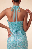 Robe courte de rentrée à col lilas avec paillettes bodycon, rentrée à la maison avec dentelle dans le dos