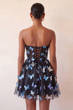 Robe de bal à la maison Blush Sweetheart Lightheart A-Line transparente Corset Papillon avec dentelle dans le dos