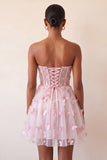 Robe de bal à la maison Blush Sweetheart Lightheart A-Line transparente Corset Papillon avec dentelle dans le dos