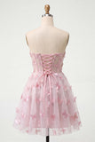 Robe de bal à la maison Blush Sweetheart Lightheart A-Line transparente Corset Papillon avec dentelle dans le dos