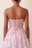Robe de bal à la maison Blush Sweetheart Lightheart A-Line transparente Corset Papillon avec dentelle dans le dos