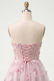 Robe de bal à la maison Blush Sweetheart Lightheart A-Line transparente Corset Papillon avec dentelle dans le dos