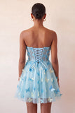 Robe de bal à la maison Blush Sweetheart Lightheart A-Line transparente Corset Papillon avec dentelle dans le dos