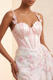 Robe de rentrée à la maison avec ceinture corset Bodycon Blush Corset Papillon Perle Crochet
