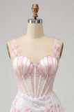 Robe de rentrée à la maison avec ceinture corset Bodycon Blush Corset Papillon Perle Crochet