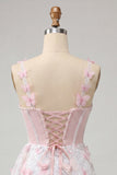 Robe de rentrée à la maison avec ceinture corset Bodycon Blush Corset Papillon Perle Crochet