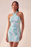 Robe de bal de retour à la maison Bodycon, Short Violet Léger, Sequins à dos lacé