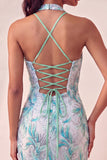 Robe de bal de retour à la maison Bodycon, Short Violet Léger, Sequins à dos lacé