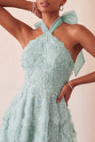 Robe de retour à la maison à col lilas ligne A-line Pearls florale haute basse avec dentelle dans le dos