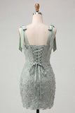 Corset bodycon Sage poussiéreux Sage Pantalons à bretelles florales à nœuds Robe de la rentrée à la maison avec lacet dans le dos