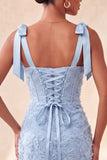 Corset bodycon Sage poussiéreux Sage Pantalons à bretelles florales à nœuds Robe de la rentrée à la maison avec lacet dans le dos