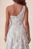 Robe formelle midi fleurie gris clair A-Line