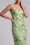 Robe de la mère de la mariée à col carré à col carré perlé en perles de sirène
