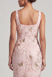 Robe de la mère de la mariée à col carré à col carré perlée perlée et longue robe de la mariée avec fente