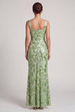 Robe de la mère de la mariée à col carré à col carré perlée perlée et longue robe de la mariée avec fente