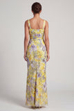 Robe de la mère de la mariée à col carré à col carré perlée perlée et longue robe de la mariée avec fente