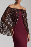 Robe midi de la mère de la mariée sirène bordeaux dénudé