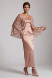 Robe midi de la mère de la mariée sirène bordeaux dénudé
