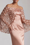 Robe midi de la mère de la mariée sirène bordeaux dénudé