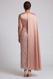 Robe midi de la mère de la mariée à col rond bleue à paillettes