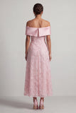 Robe midi Mother Of the Bride Rouge A-Line Off the Shoulder avec paillettes