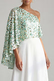 Robe midi midi Champagne à une épaule avec paillettes