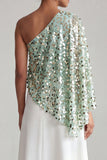 Robe midi midi Champagne à une épaule avec paillettes