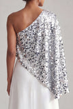 Robe midi midi Champagne à une épaule avec paillettes