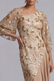 Sirène d’eau Sequins asymétriques Mère de la Mariée Robe avec volants