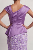 Robe midi de la mère de la mariée à fleurs asymétriques asymétriques de sirène