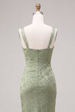 Robe midi fleurie imprimée à motifs fronçés vert sirène