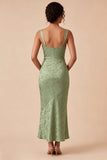 Robe midi fleurie imprimée à motifs fronçés vert sirène