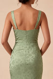 Robe midi fleurie imprimée à motifs fronçés vert sirène