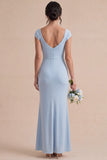 Robe Maxi à col en forme de capuche Sirène bleu ciel