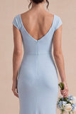 Robe Maxi à col en forme de capuche Sirène bleu ciel