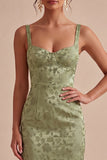 Robe à fleurs Midi Bodyconed Bodyconed Bodyconed Body-Color vert clair avec fente