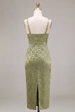 Robe à fleurs Midi Bodyconed Bodyconed Bodyconed Body-Color vert clair avec fente