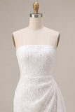 Robe blanche bodycon florales sans bretelles avec ceinture