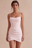 Bodycon Corset Spaghetti Short Little White Short Short