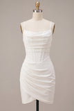 Bodycon Corset Spaghetti Short Little White Short Short